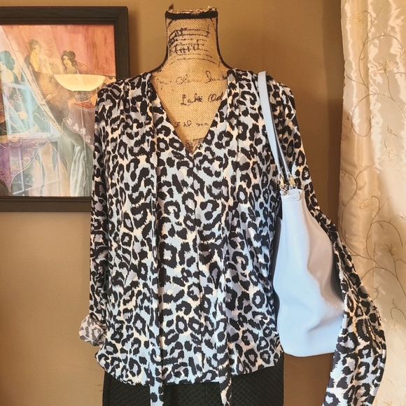 COPY - Michael Michael Kors Animal Print Blouse L… - Picture 1 of 7